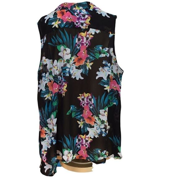 Additionelle sleeveless floral sheer top - Picture 1 of 5